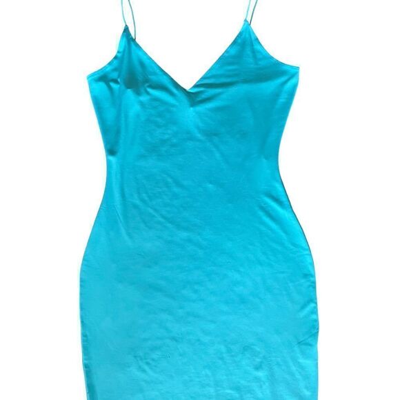 Fashion Nova ~ MINT GREEN ~ Sweet Talker Double Lined Mini dress ~ size Large - Picture 3 of 8